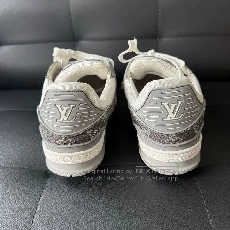 Louis Vuitton Louis Vuitton 24 new trianer gray and white denim low-top Size US 9 / EU 42 - 3 Thumbnail