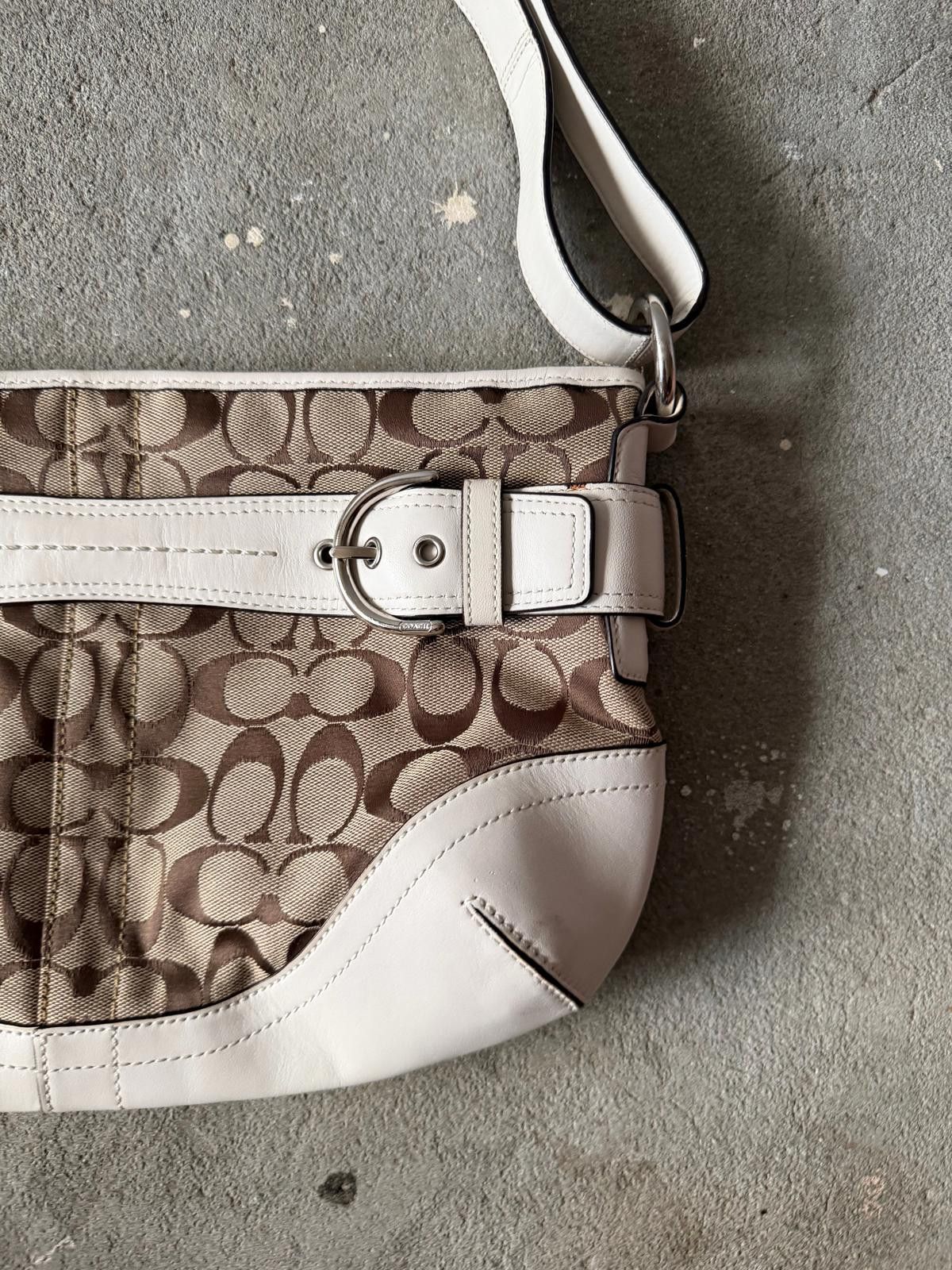 Coach Coach 2Way Signature Sufflette Shoulder Bag Beige/White Size ONE SIZE - 4 Thumbnail