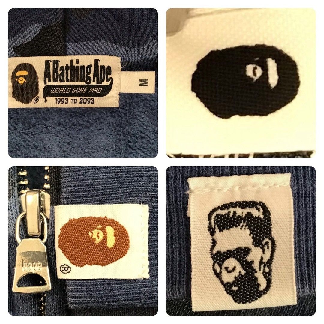 Bape BAPE × PSG Shark full zip Hoodie a bathing ape blue camo Size US M / EU 48-50 / 2 - 8 Thumbnail
