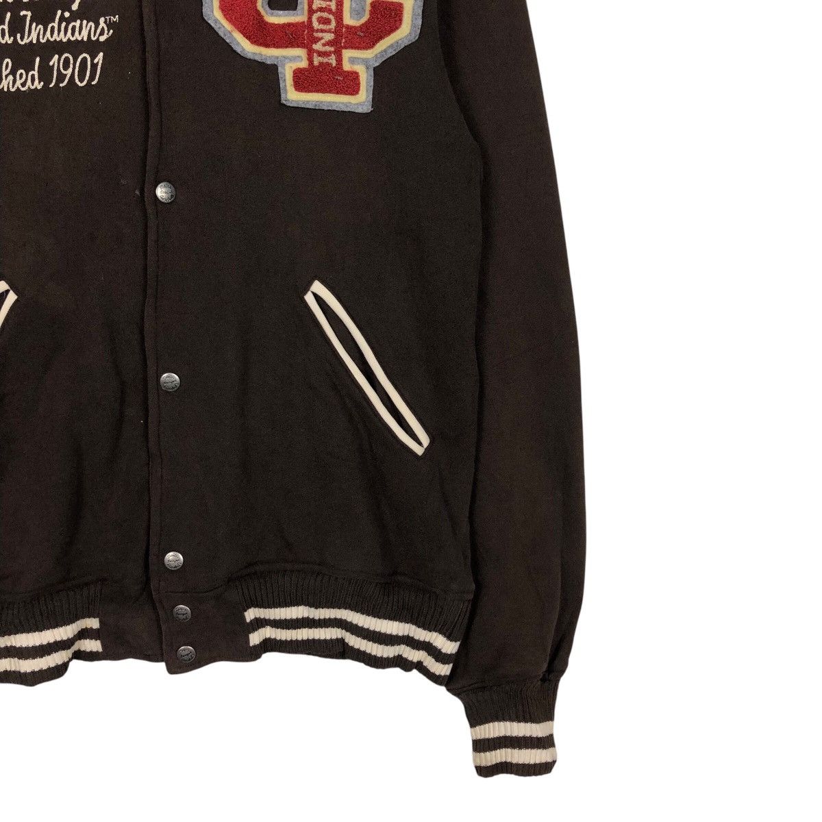 Japanese Brand × MLB × Vintage 📌Vintage Jumper Snap Button Jacket Mlb Indians Big Logo Size US L / EU 52-54 / 3 - 7 Thumbnail