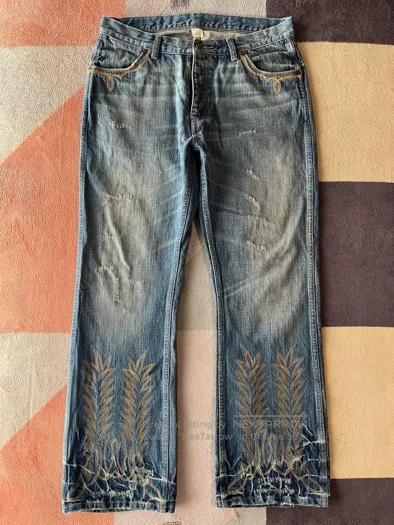RRL Ralph Lauren RRL Ralph Lauren Western Embroidered Jeans Size US 33 - 1 Thumbnail