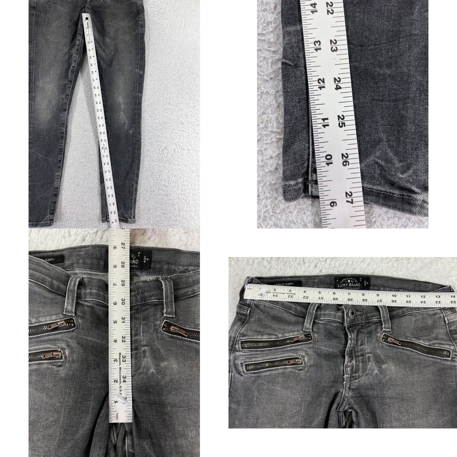 Lucky Brand Lucky Brand Jeans Womens 4 Black Skinny 5-Pocket Denim Zipper Pockets 26x27 Adult Womens Jeans Size 27" / US 4 / IT 40 - 8 Thumbnail