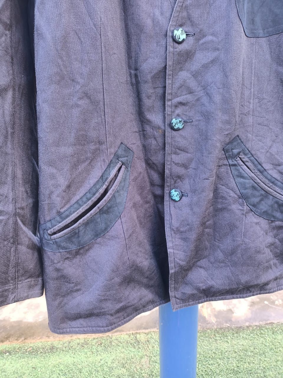Japanese Brand Vintage 80s Kansai Yamamoto smile pocket jackets Size US M / EU 48-50 / 2 - 2 Thumbnail