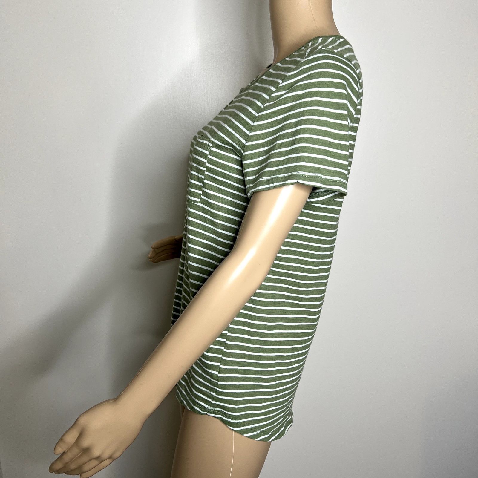 Gap Gap Green Striped Easy Tee Pocket Top Size M / US 6-8 / IT 42-44 - 2 Thumbnail