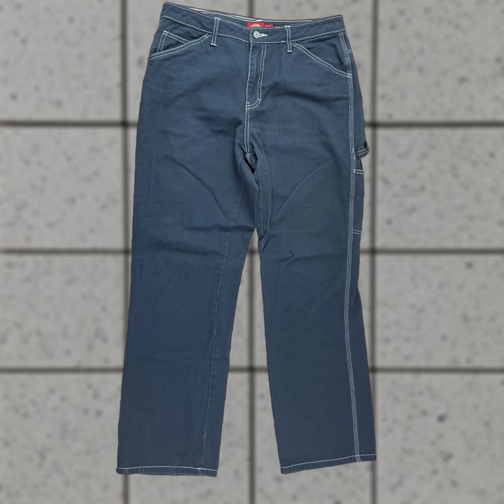 Dickies Dickies Women’s Carpentar Baggy Grey White Pants Size 11/30 Size 32" / US 10 / IT 46 - 1 Thumbnail