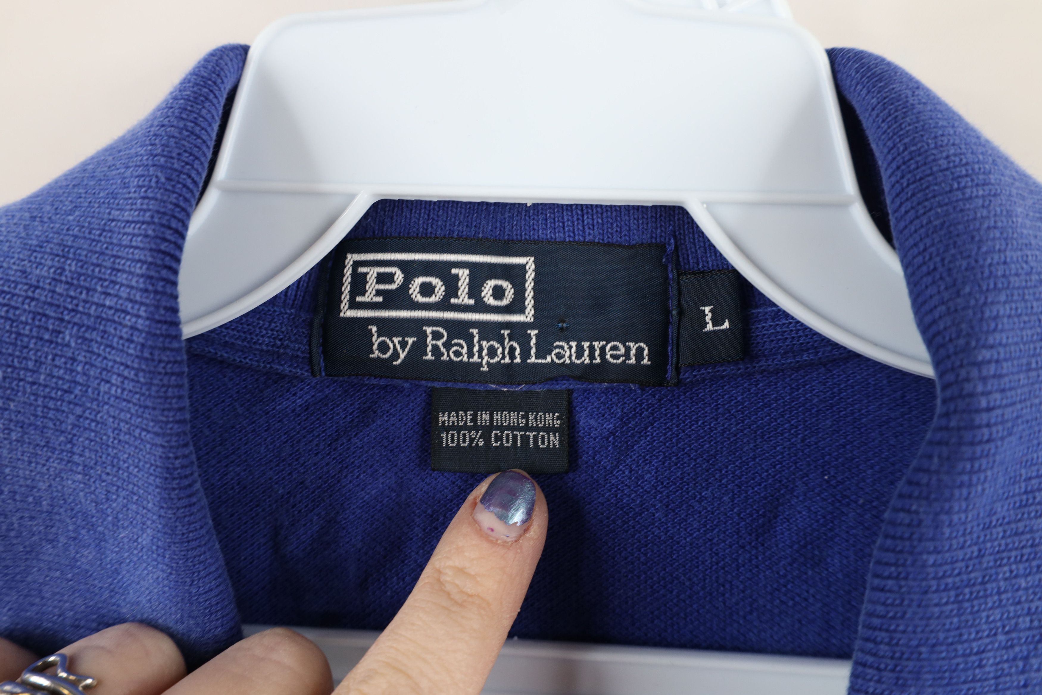 Ralph Lauren × Vintage Vintage 90s Ralph Lauren Striped Collared Polo Shirt Blue Size US L / EU 52-54 / 3 - 6 Thumbnail
