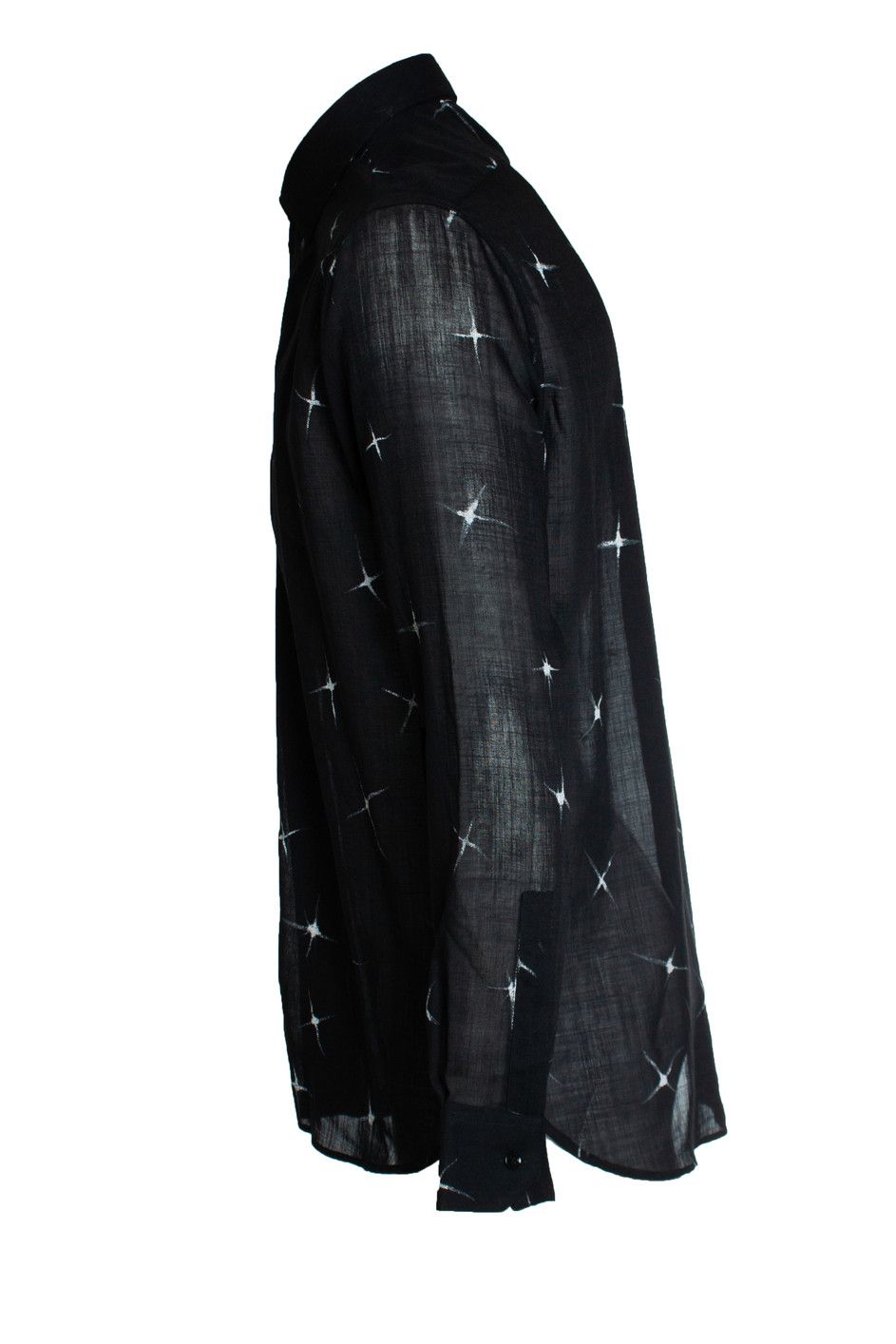 Saint Laurent Paris Saint Laurent, Black star printed sheer shirt 2018 Size US M / EU 48-50 / 2 - 4 Thumbnail