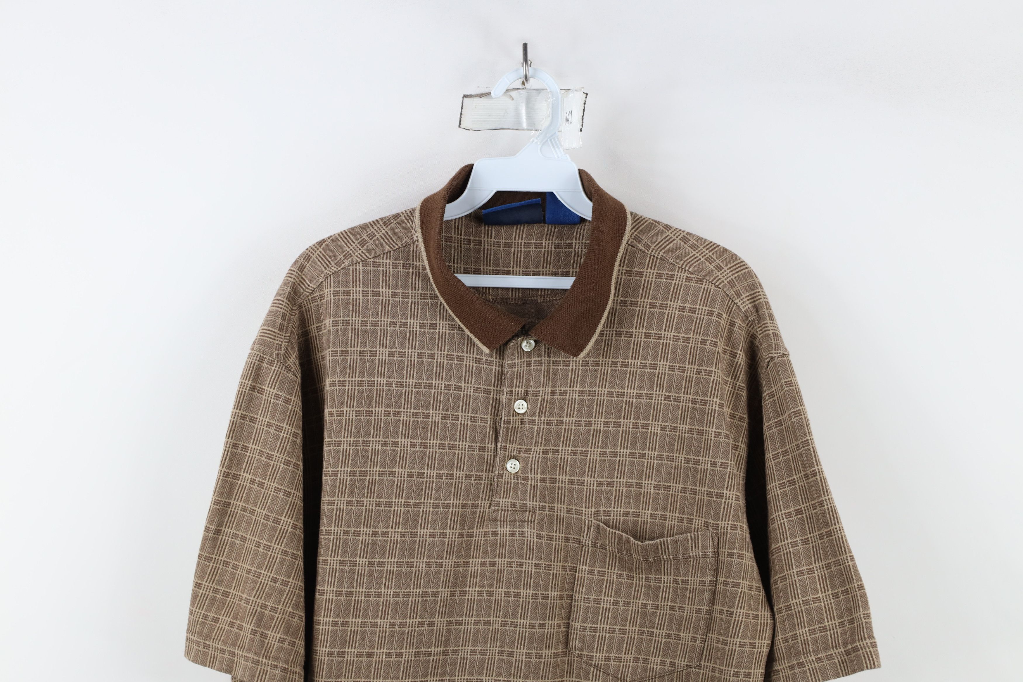 Vintage Vintage 90s Streetwear Knit Collared Golf Polo Shirt Brown Size US L / EU 52-54 / 3 - 2 Thumbnail