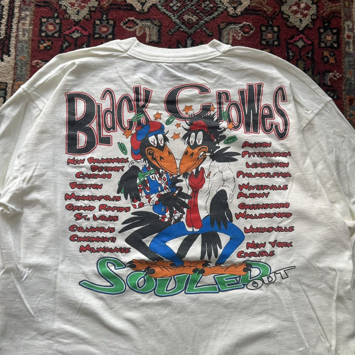 Vintage Vintage The Black Crowes Long Sleeve Tour Tee 90s Band Tee Size US XL / EU 56 / 4 - 7 Thumbnail