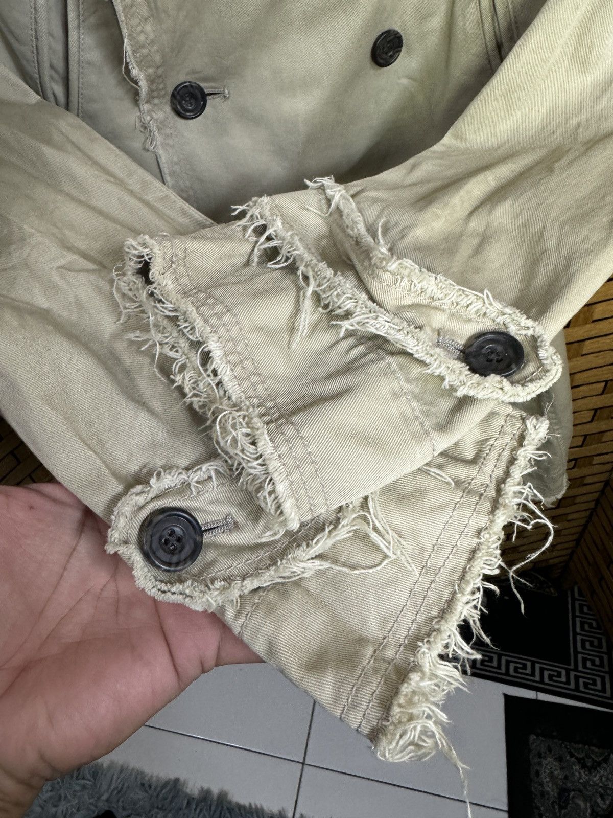 Japanese Brand × PPFM Vintage PPFM Trash Design Trench Coat Size US M / EU 48-50 / 2 - 3 Thumbnail