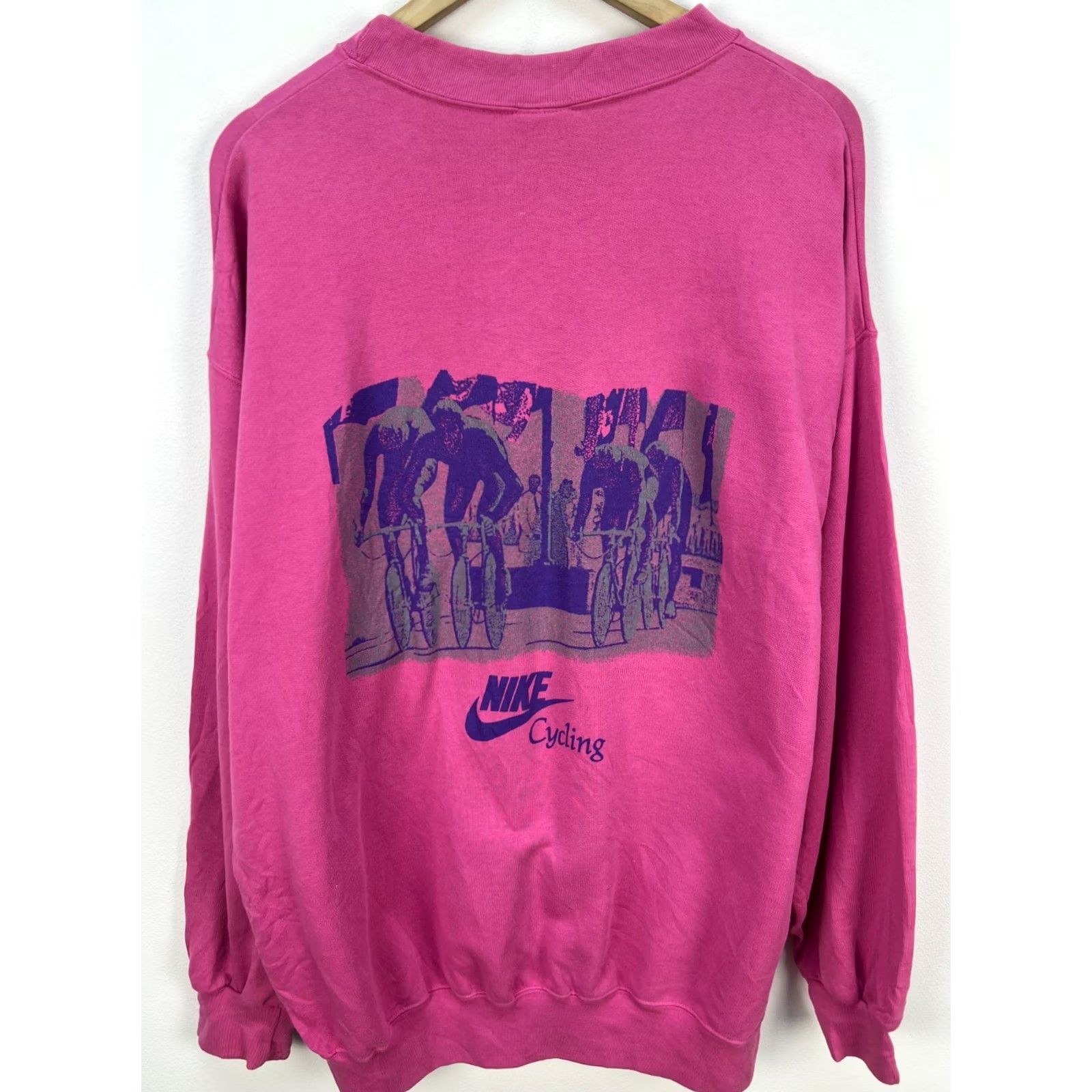 Nike Nike Cycling Graphic Sweatshirt Mens XL Pink Vintage 90s Pullover Logo Crew Neck Streetwear Size US XL / EU 56 / 4 - 2 Thumbnail