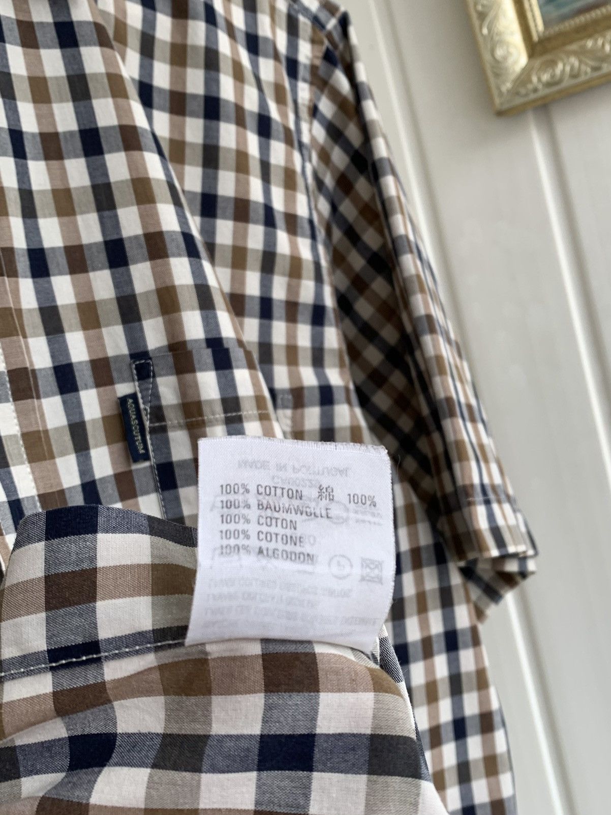 Aquascutum Aquascutum Short Sleeve Button Shirt Mens Size M-L Size US M / EU 48-50 / 2 - 8 Thumbnail