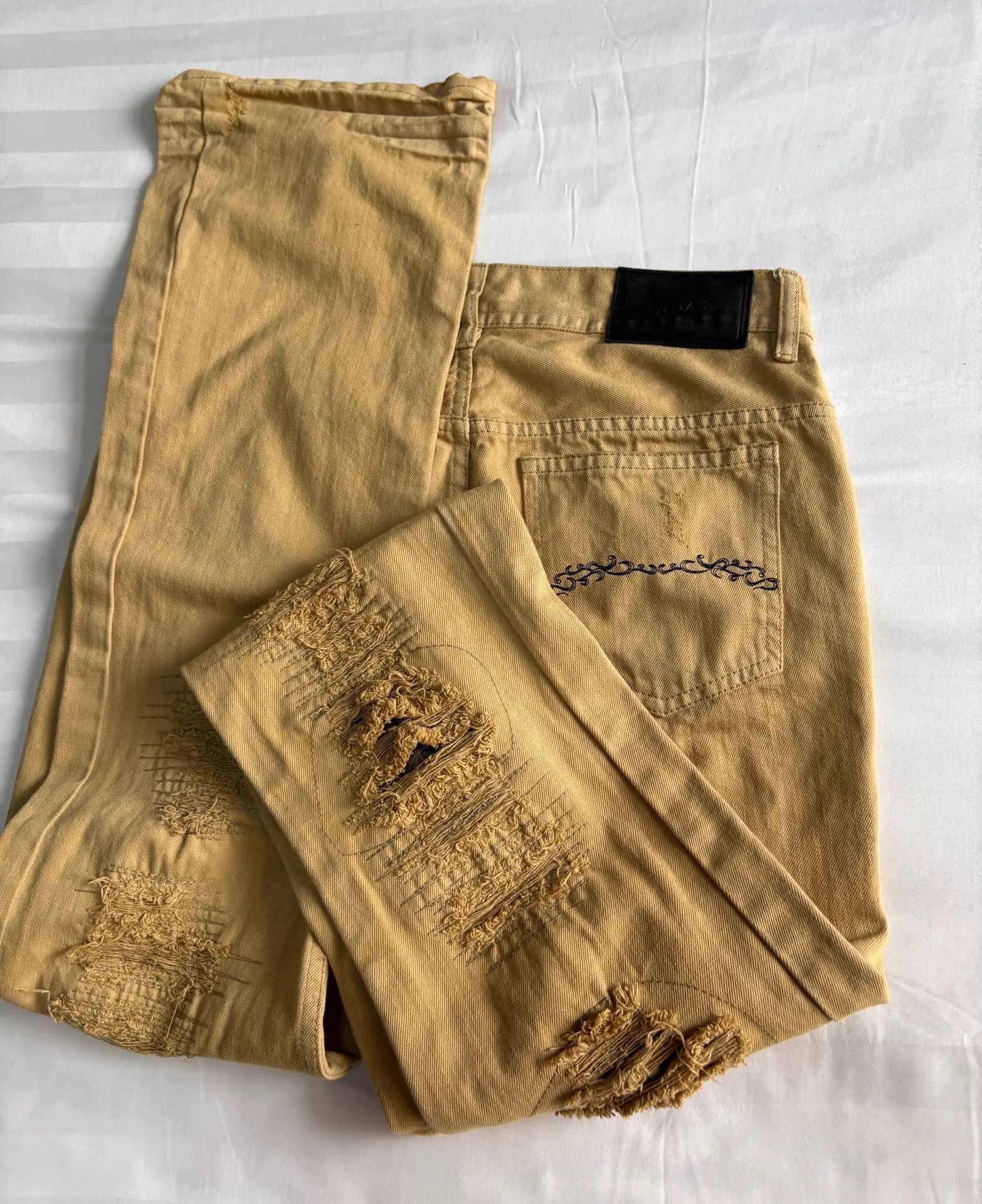 Other Midas Vintage Jpn Distressed Ripped Stitch Denim Jean Size US 33 - 9 Thumbnail