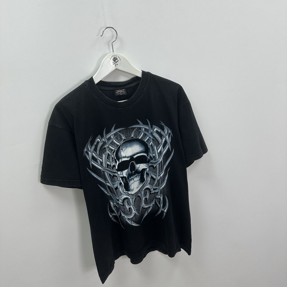Vintage Vintage 90s Washed Skull Print aop tee hype y2k skeleton og Size US L / EU 52-54 / 3 - 4 Thumbnail