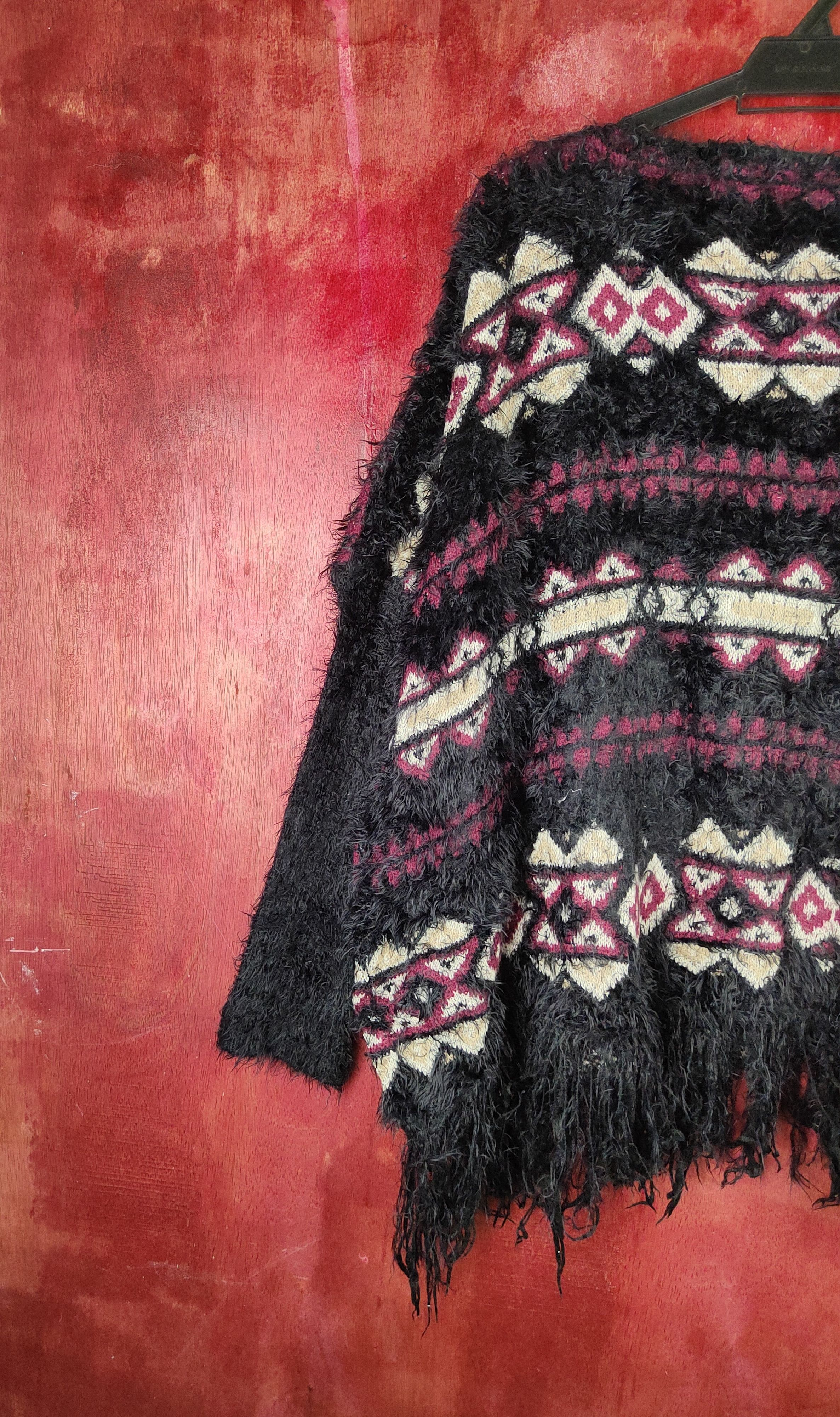 Japanese Brand × Vintage Cherry Paris Black Fur Mohair Knitwear like Kris van Design Size XXL / US 16-18 / IT 52-54 - 8 Thumbnail