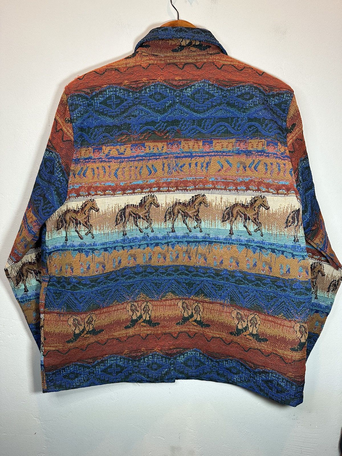 Vintage RARE Vintage Western Cowboy Horse Tapestry Embroidery Jacket Size US M / EU 48-50 / 2 - 2 Thumbnail