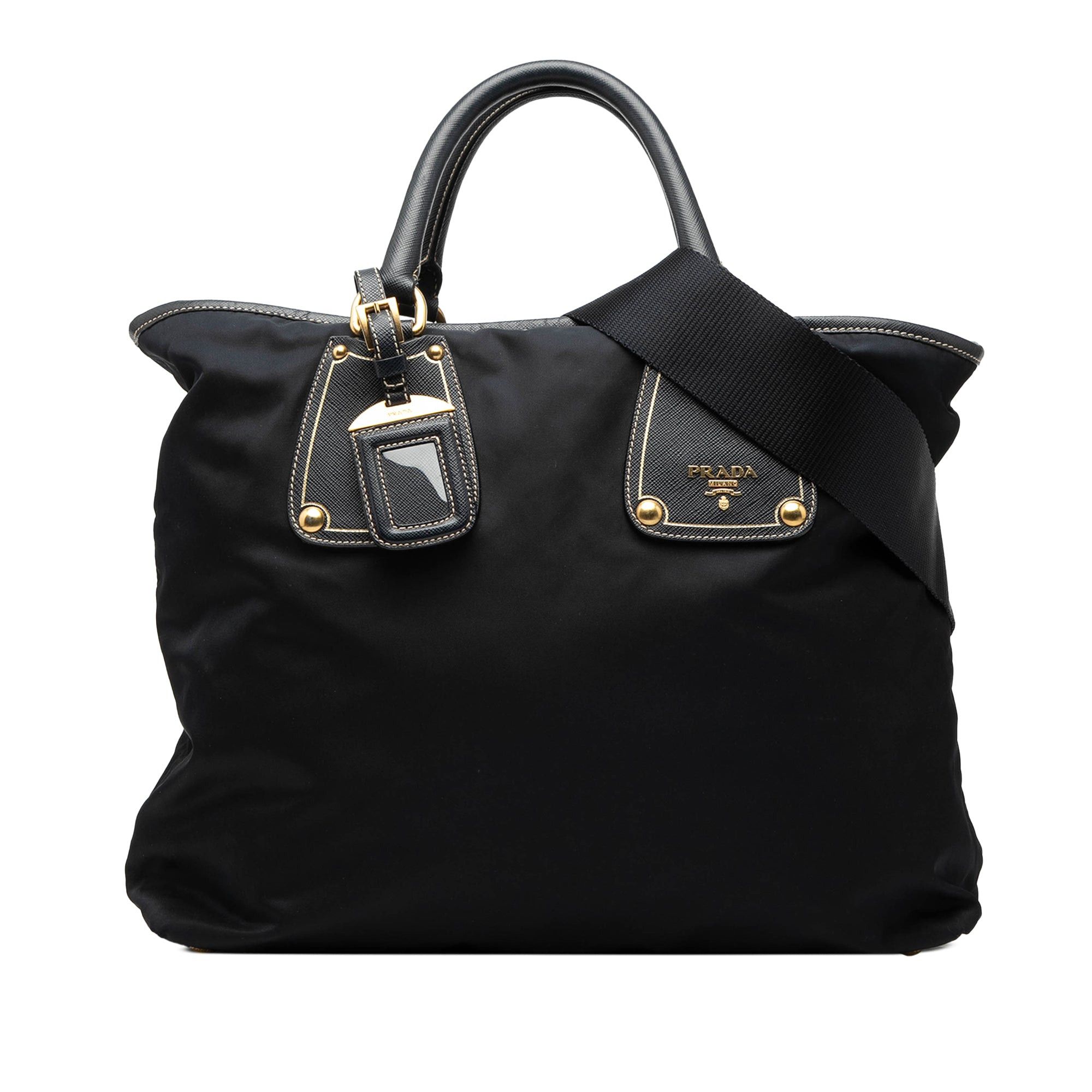 Prada Saffiano Trimmed Tessuto Satchel Size ONE SIZE - 1 Thumbnail