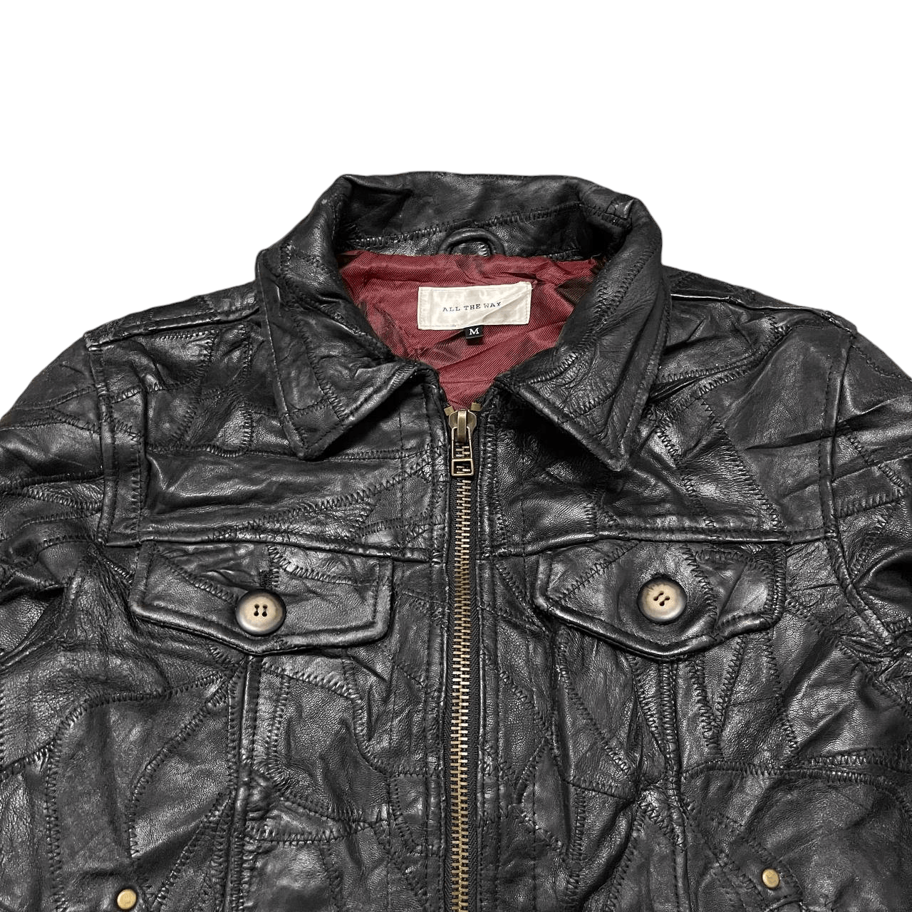 Issey Miyake Vintage Patch Work Sheepskin Leather Jacket Issey Style Size US M / EU 48-50 / 2 - 2 Thumbnail