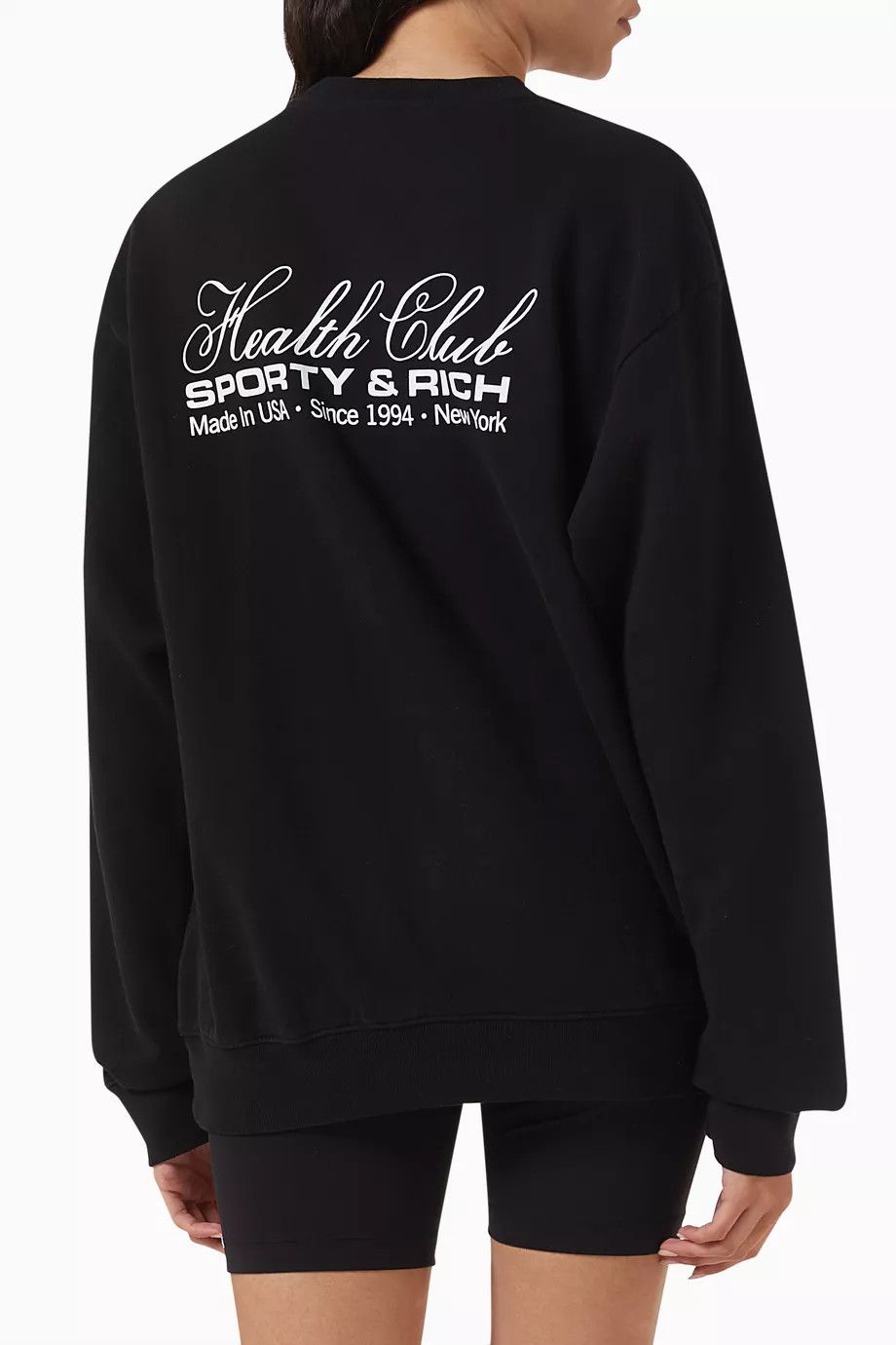 Sporty & Rich o1mle0525 Made in USA Crewneck Sweatshirt in Black Size XXS / US 00 / IT 34 - 5 Thumbnail