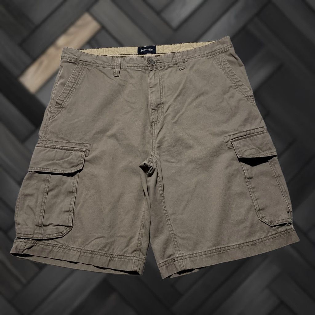 Vintage St. John's Bay Shorts Mens 38 Brown Cargo Canvas Pockets Cotton Casual Summer VINTAGE? Size US 38 / EU 54 - 1 Thumbnail