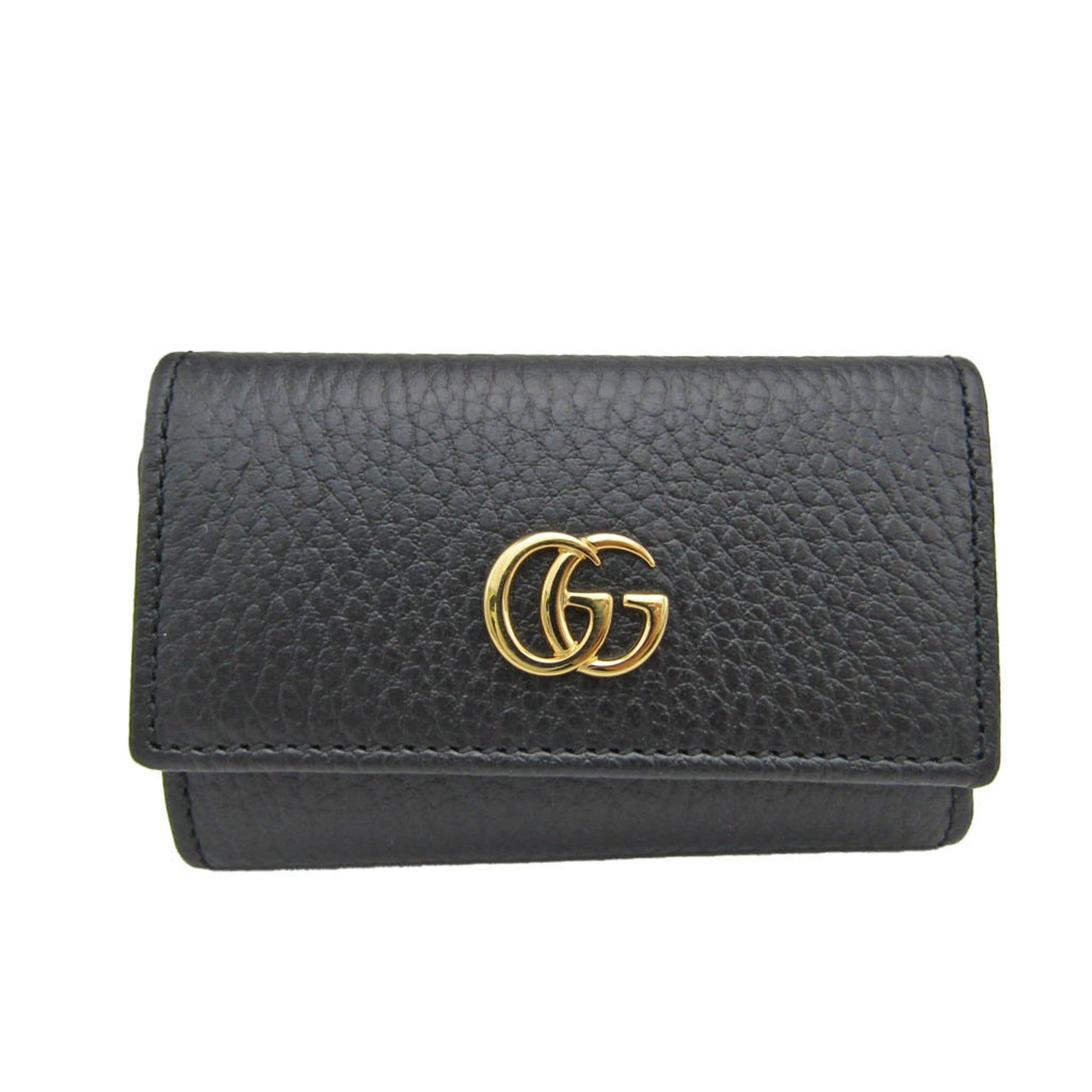 Gucci GUCCI GG Marmont 456118 Women,Men Leather Key Case Black Size ONE SIZE - 1 Preview