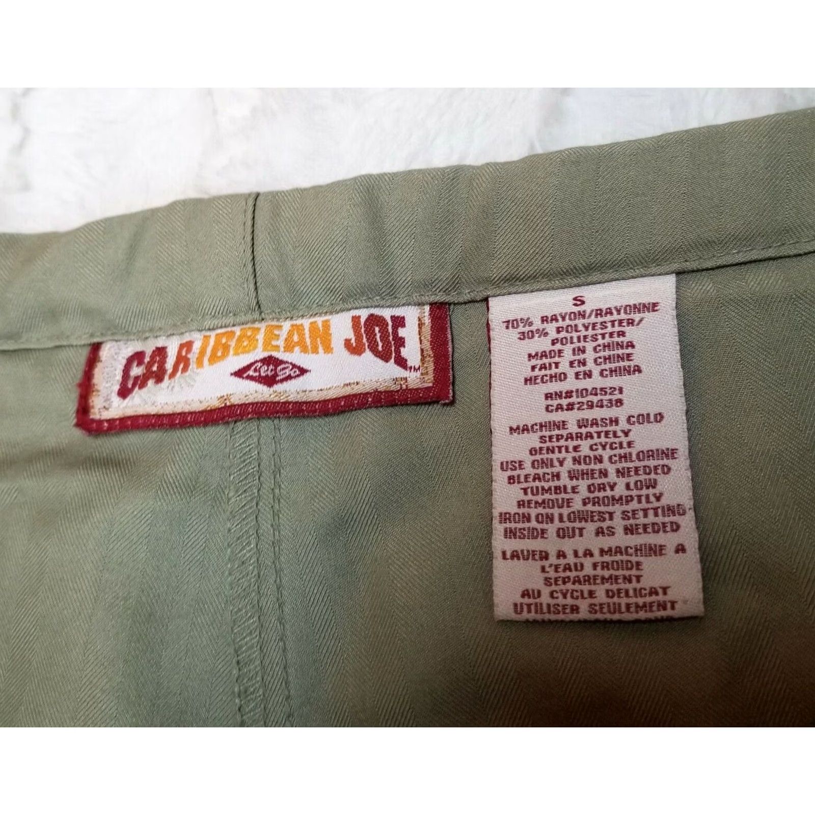 Vintage Caribbean Joe Womens Small Crop Pants High-Rise Drawstring Waist Pockets Green Capris Size 28" / US 6 / IT 42 - 3 Thumbnail