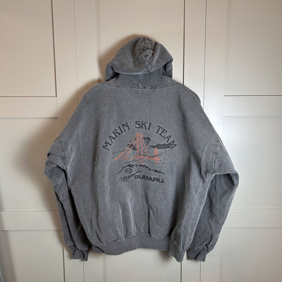 Vintage Vintage 90s Canvas Fleece Hoodie Subaru Ski Marin County SF Size US XL / EU 56 / 4 - 1 Thumbnail