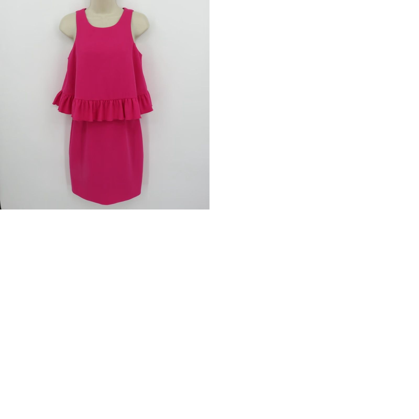 Trina Turk Trina Turk Dress Women 0 Kayleen Classic Crepe Pink Ruffle Hem Back Zip Sheath Sleeveless Party/Cocktail Vintage No Size XS / US 0-2 / IT 36-38 - 9 Thumbnail