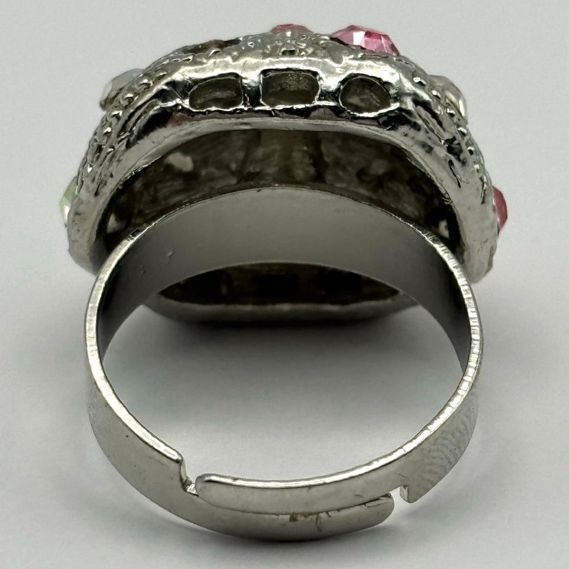Other Pink & Silver Crystal Dome Ring Size ONE SIZE - 5 Thumbnail