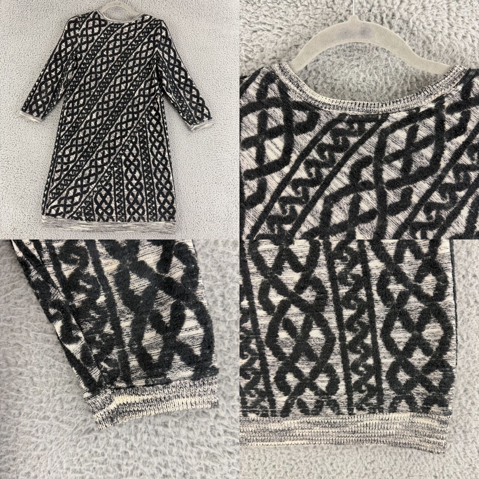 Anthropologie Anthropologie Moth Shaker Stitch Sweater Tunic Dress Womens PM Black Knit Shap e Dress Size M / US 6-8 / IT 42-44 - 9 Thumbnail