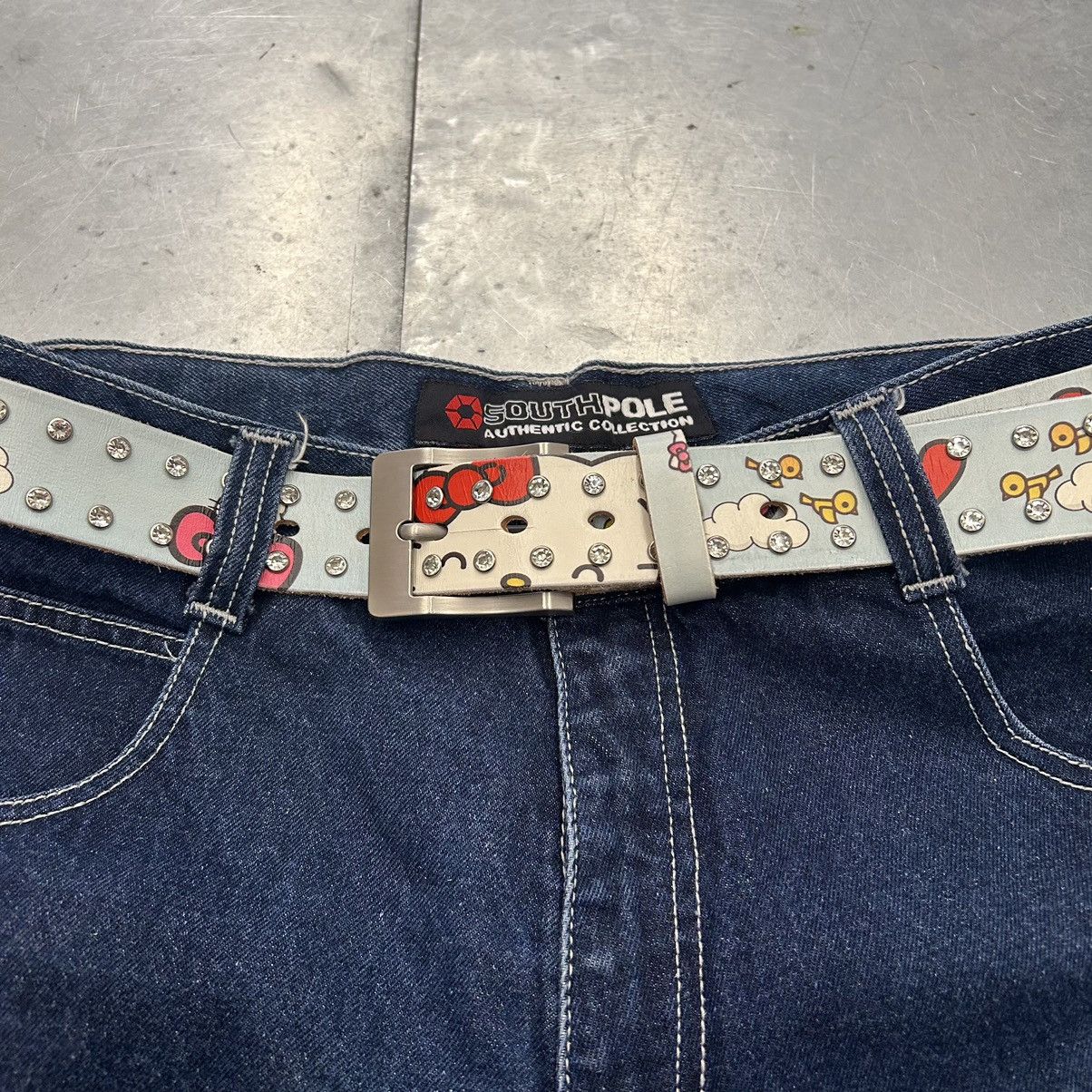 Ed Hardy Leo Ryder “Kitty” Print rhinestone leather belt Size ONE SIZE - 5 Thumbnail