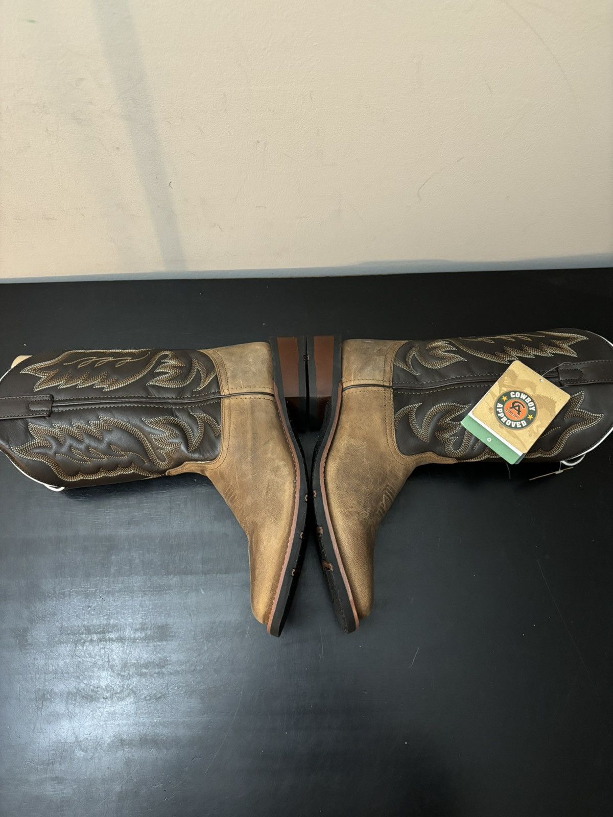 Other Laredo Montana Leather Western Cowboy Boots Brown Size US 9.5 / EU 42-43 - 4 Thumbnail