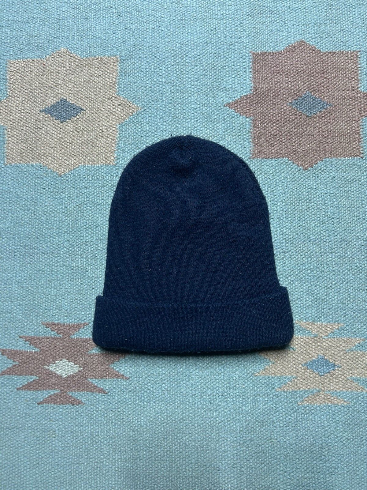 Vintage Vtg acrylic knit beanie winter Nike swoosh check logo OSFA Size ONE SIZE - 3 Thumbnail