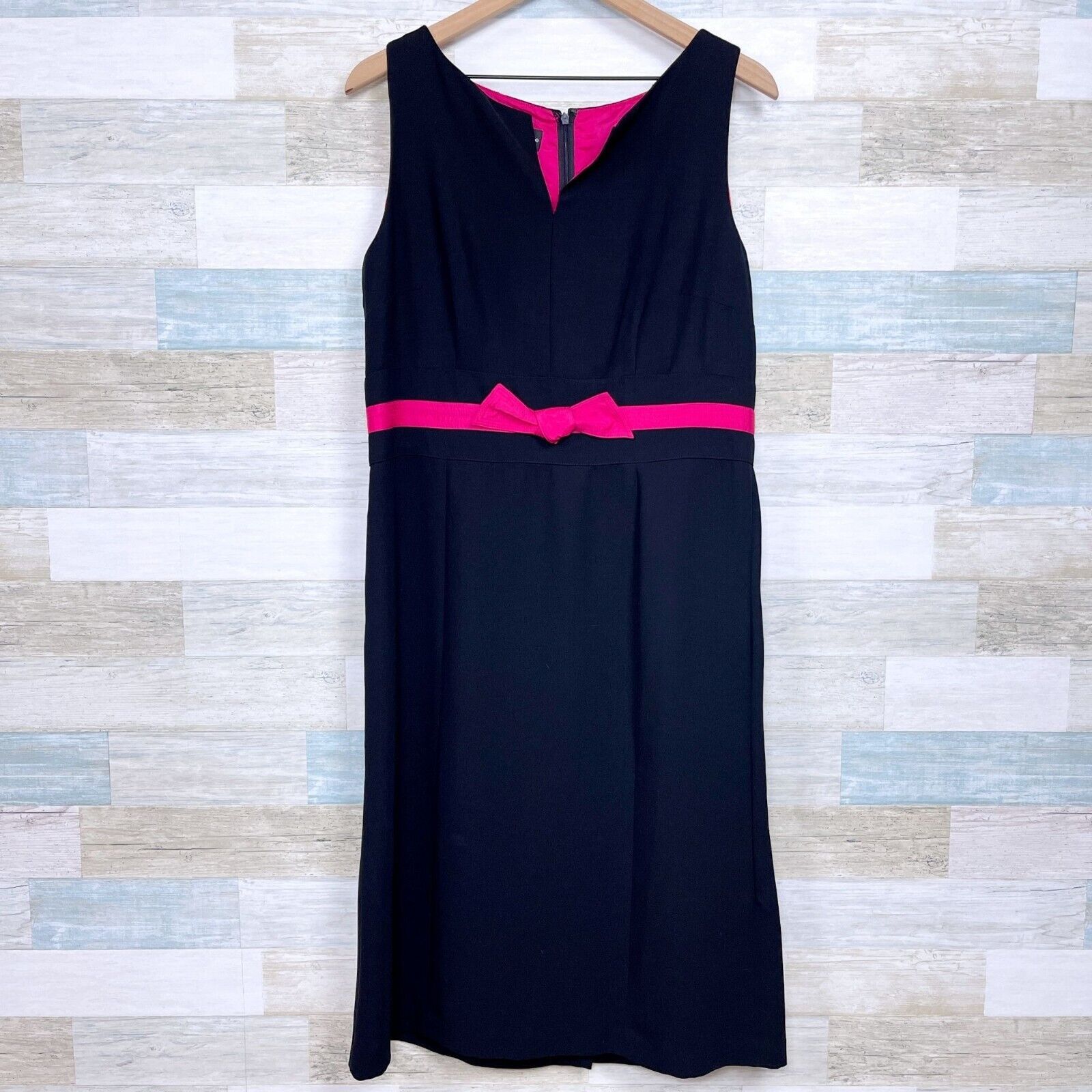 Other Donna Morgan Evening Cocktail Midi Dress Black Pink Satin 14 Size XL / US 12-14 / IT 48-50 - 1 Thumbnail