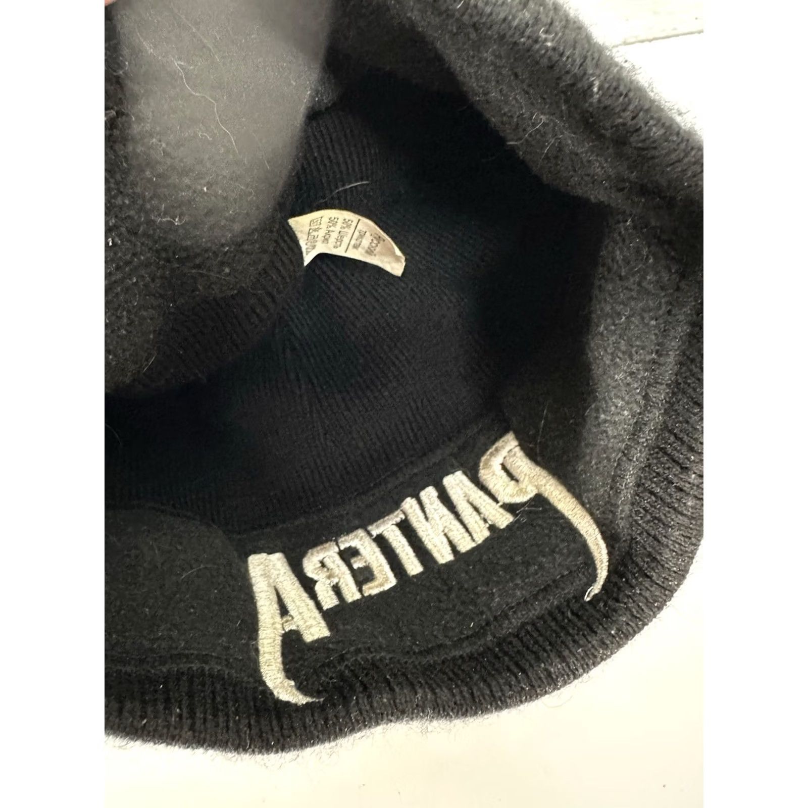 Vintage VINTAGE Pantera Wool Skull Cap Beanie Black One Size Mens Size US 35 - 5 Thumbnail