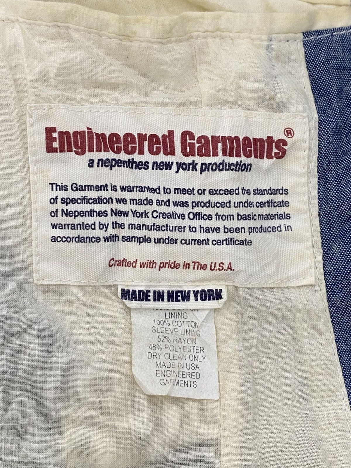 Engineered Garments Engineered Garments 3 Pocket Indigo Blue Jacket Blazer Size US M / EU 48-50 / 2 - 8 Thumbnail