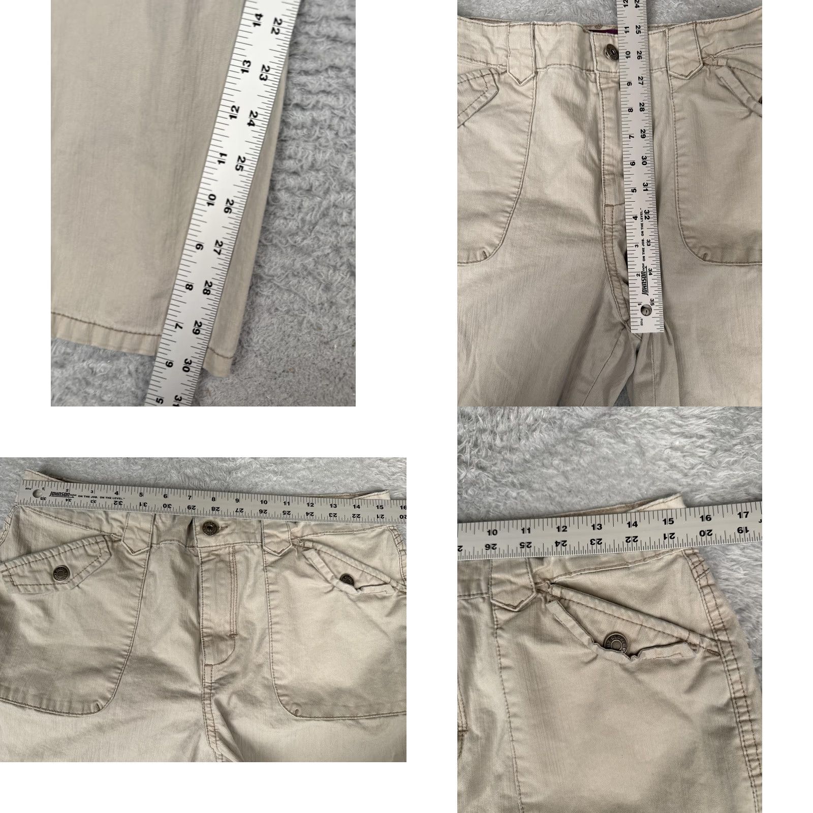 Gloria Vanderbilt Gloria Vanderbilt Jeans Straight Womens 12 Beige Light Wash High Rise 32x31 Cargo Pocket Jeans Woman Beige Light Wash Size 34" / US 12 / IT 48 - 8 Thumbnail