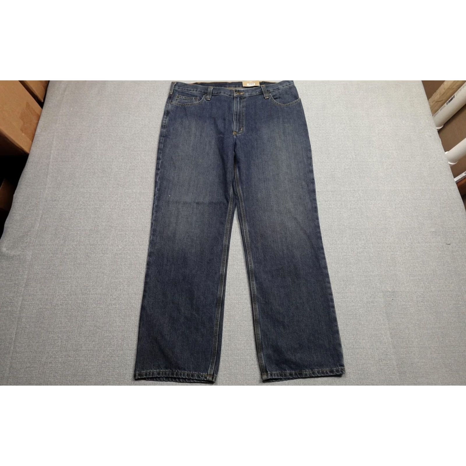 Carhartt Carhartt Holter Jeans Mens 40x32 Blue Dark Wash Denim Relaxed Straight Fit Jeans Mens Size US 40 / EU 56 - 3 Thumbnail