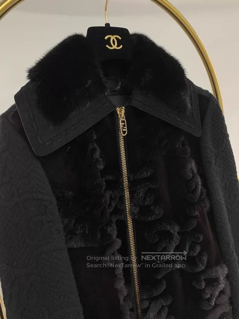 Fendi Fendi Black Mink Fur Patchwork Jacket Size XXS / US 00 / IT 34 - 2 Thumbnail
