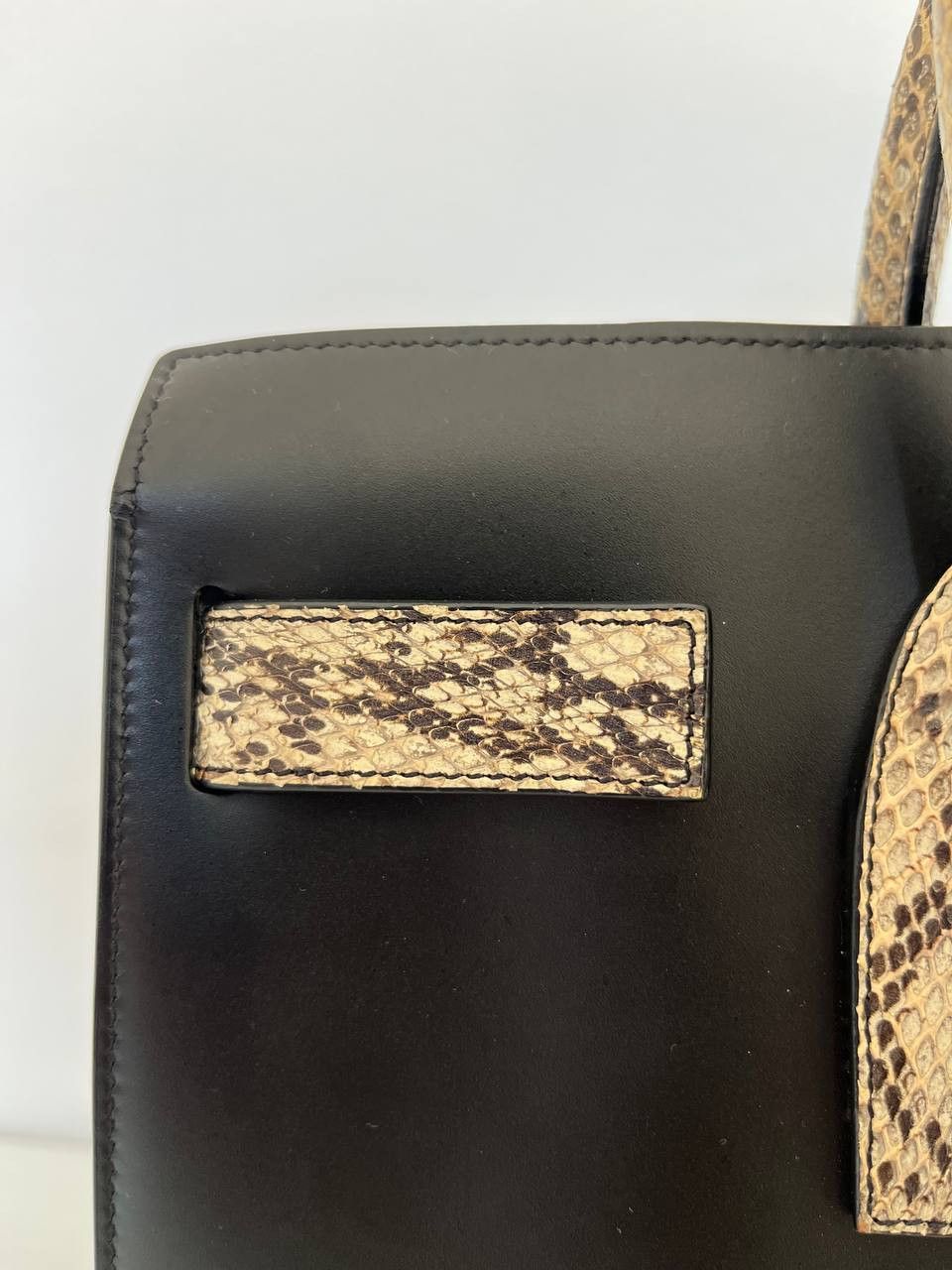 Saint Laurent Paris Saint Laurent sac de jour in black leather and rock python Size ONE SIZE - 5 Thumbnail
