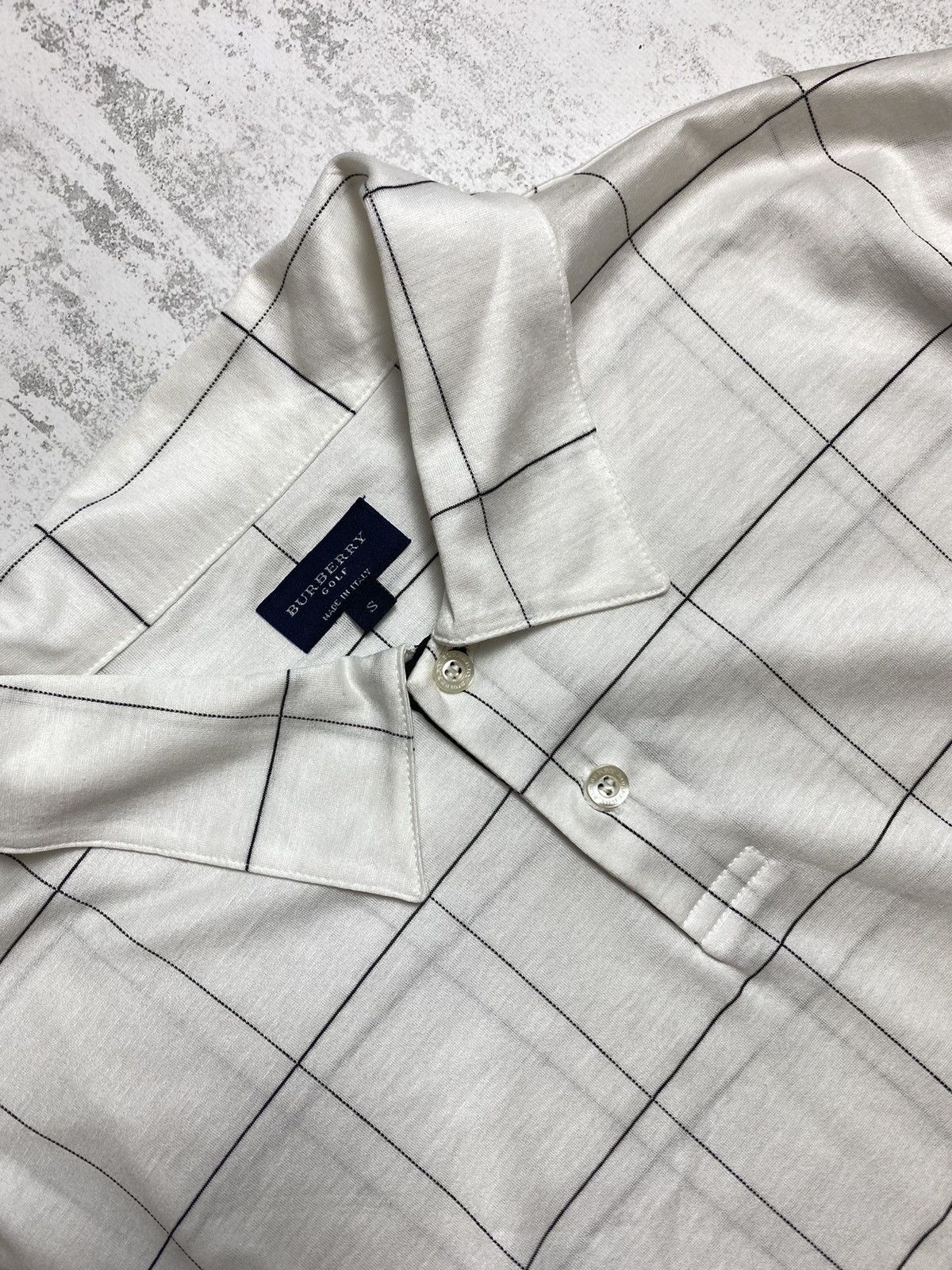 Burberry Burberry Golf Vintage White Grid Check Polo Shirt Cotton Size US S / EU 44-46 / 1 - 5 Thumbnail