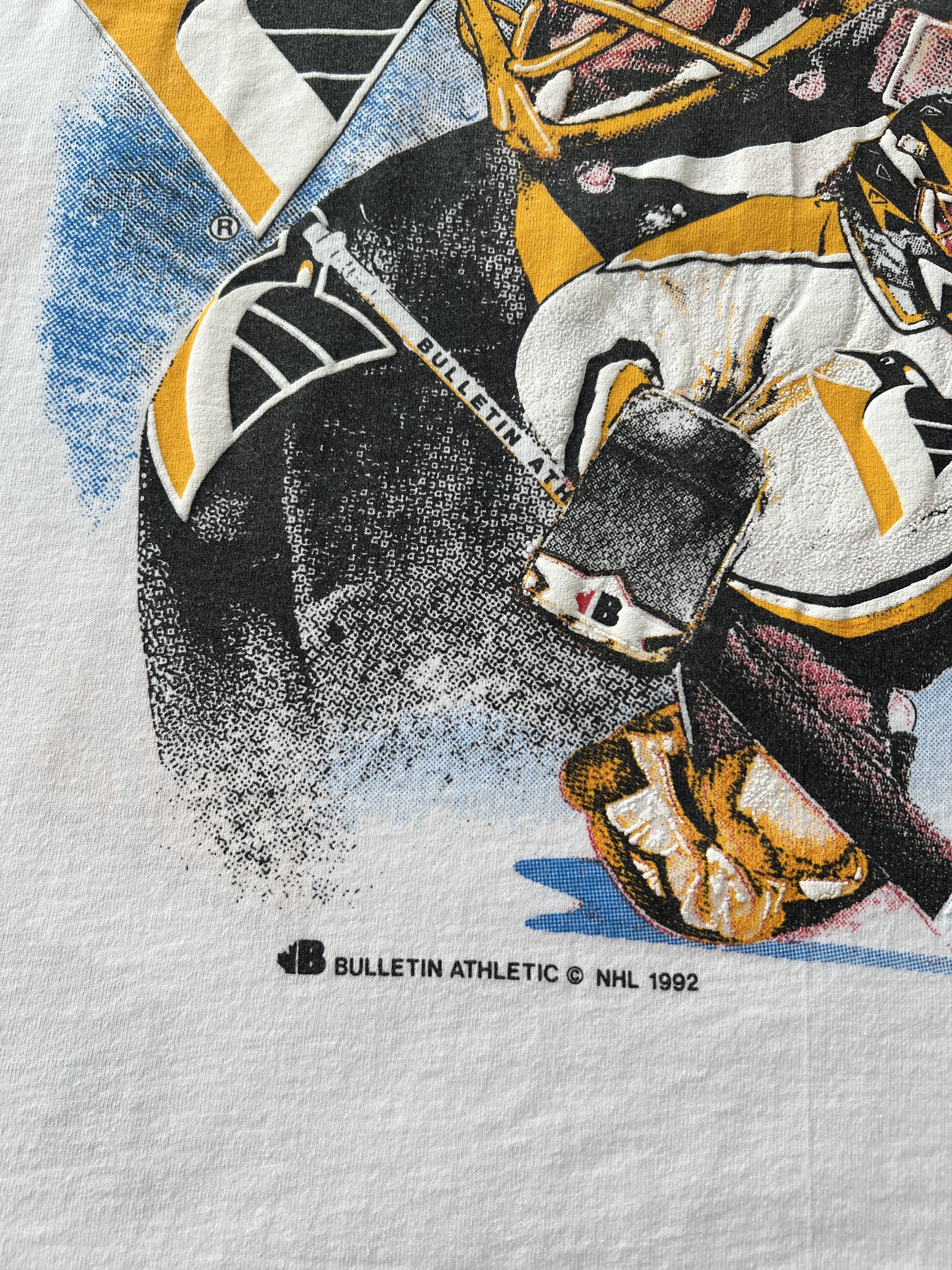 NHL Vintage 1992 Pittsburgh Penguins NHL Hockey White T-shirt Size US XL / EU 56 / 4 - 7 Thumbnail
