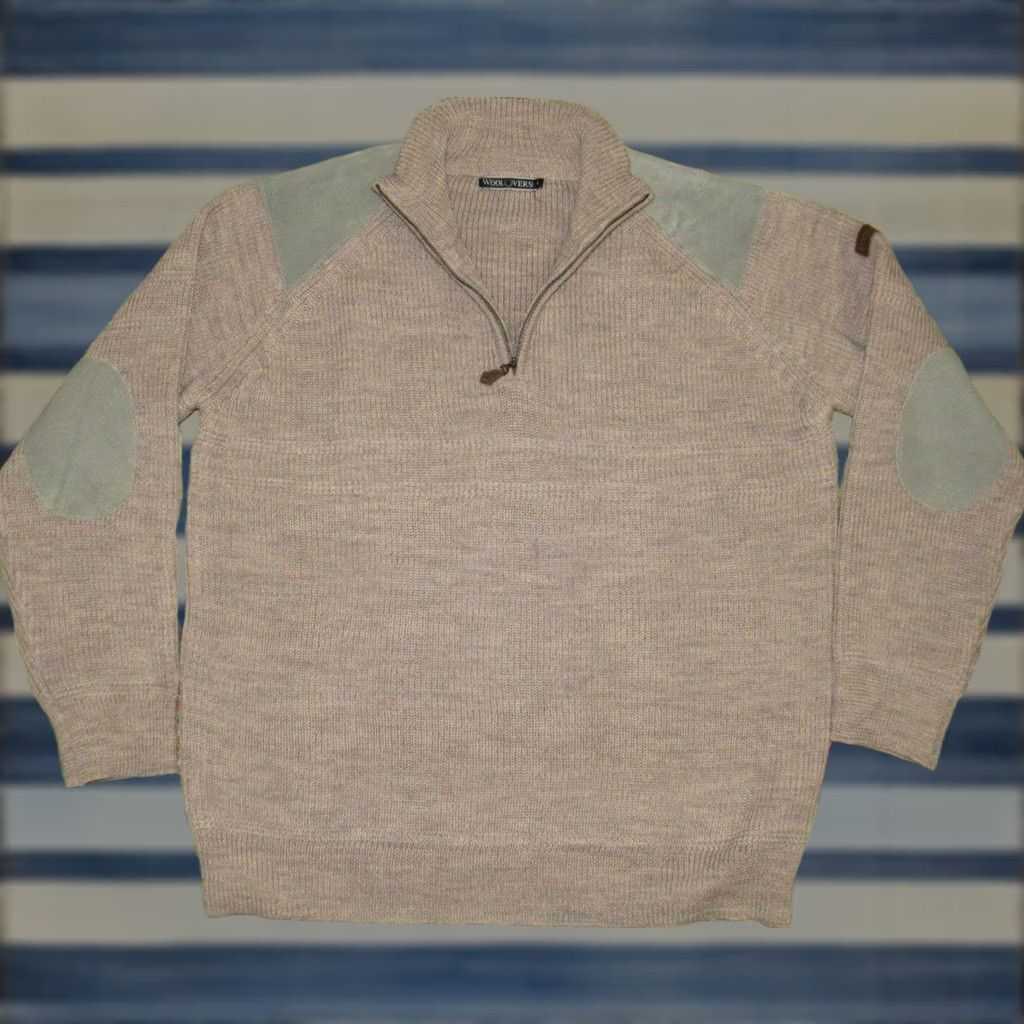Vintage WOOLOVERS Mens Oatmeal British Wool Ribber 1/4 Zip Fisherman Sweater Large L Woolovers Pullover Sweater Mens Size US L / EU 52-54 / 3 - 1 Thumbnail