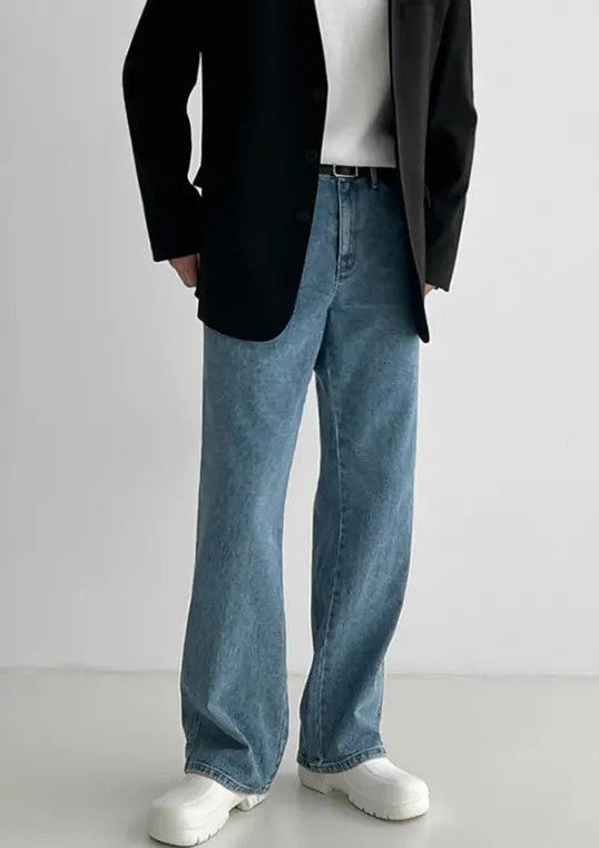 Japanese Brand Blue retro men's loose straight casual versatile jeans Size US 32 / EU 48 - 8 Thumbnail