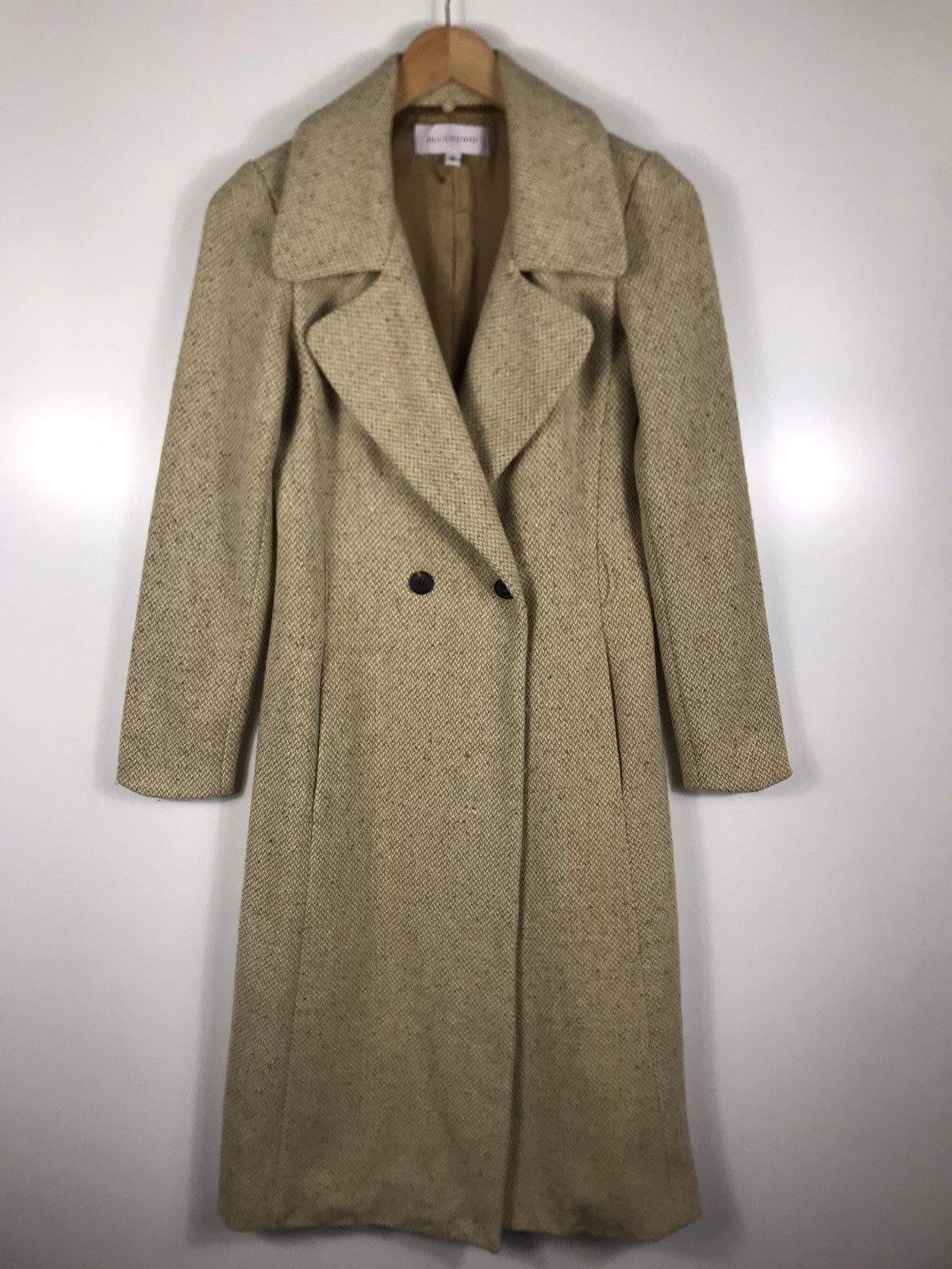 Jil Stuart ⚡️Vintage Jill Stuart Tweed Double Breast Long Coat Size S / US 4 / IT 40 - 1 Thumbnail