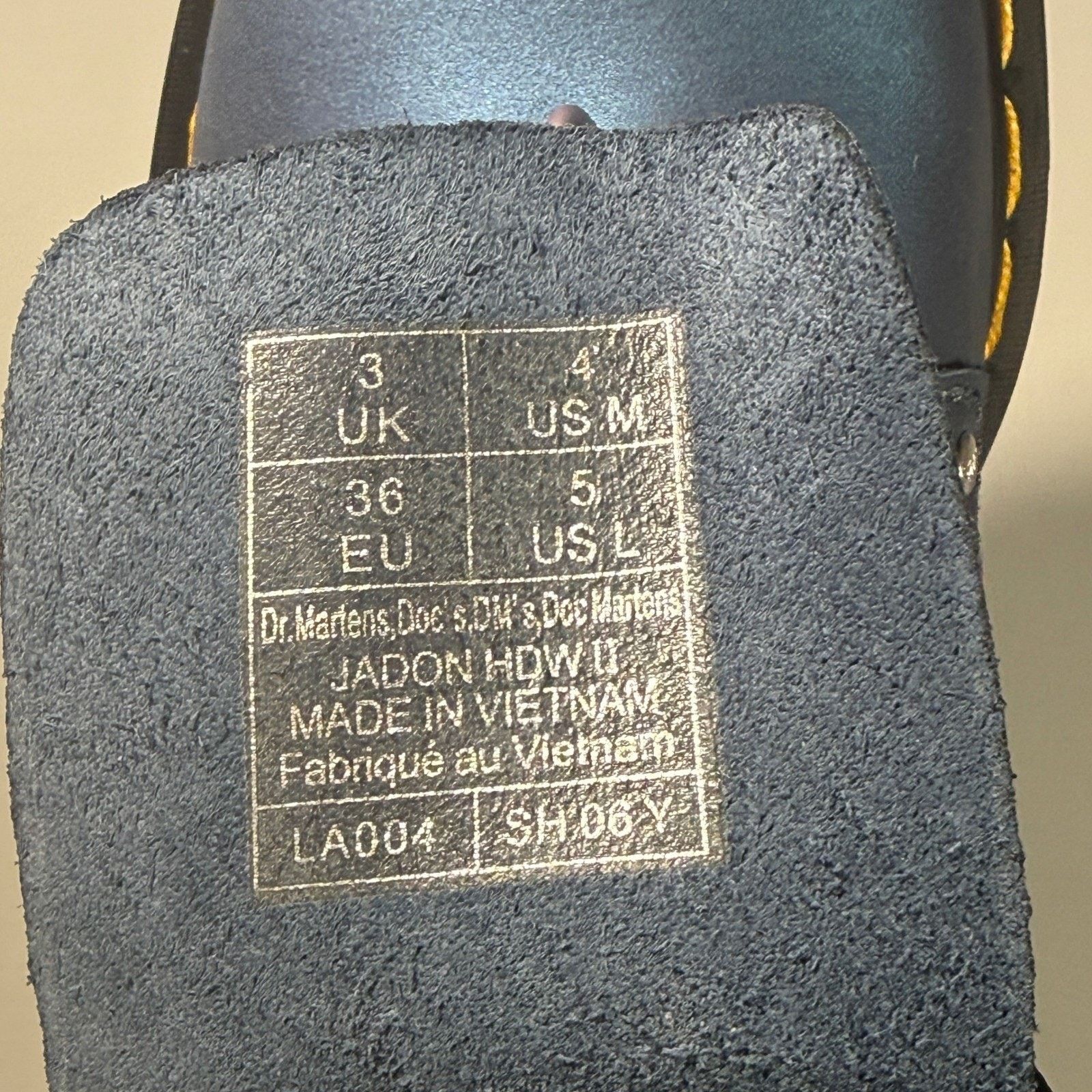 Dr. Martens Dr. Martens Jadon HDW II Iridescent Blue Platform Boots Size US 5 / IT 35 - 6 Thumbnail
