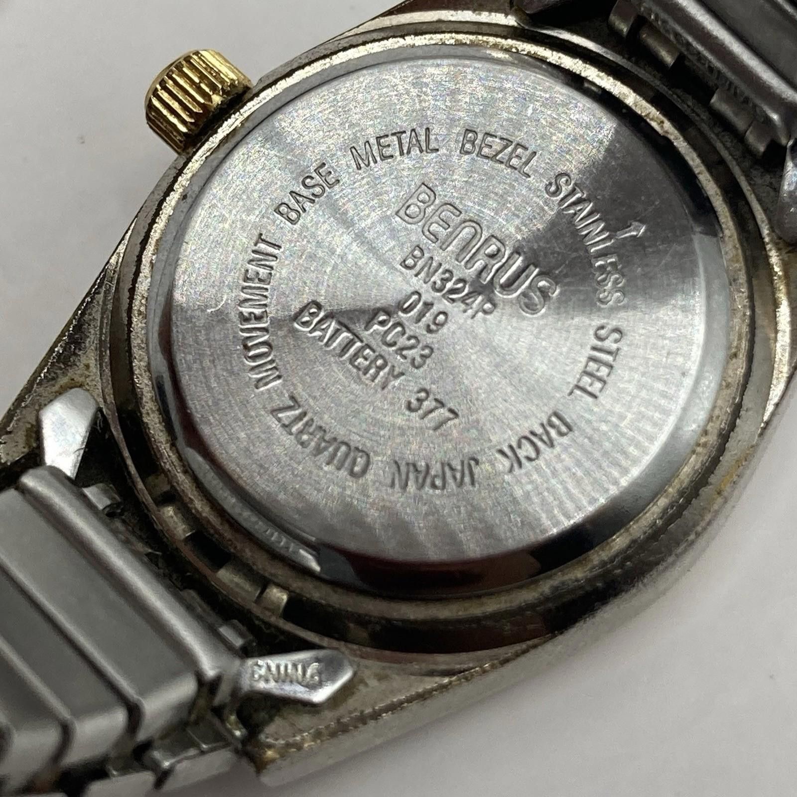Designer Benrus BN324P Two Tone Silver Gold Ladies Watch Day Date Size ONE SIZE - 7 Thumbnail