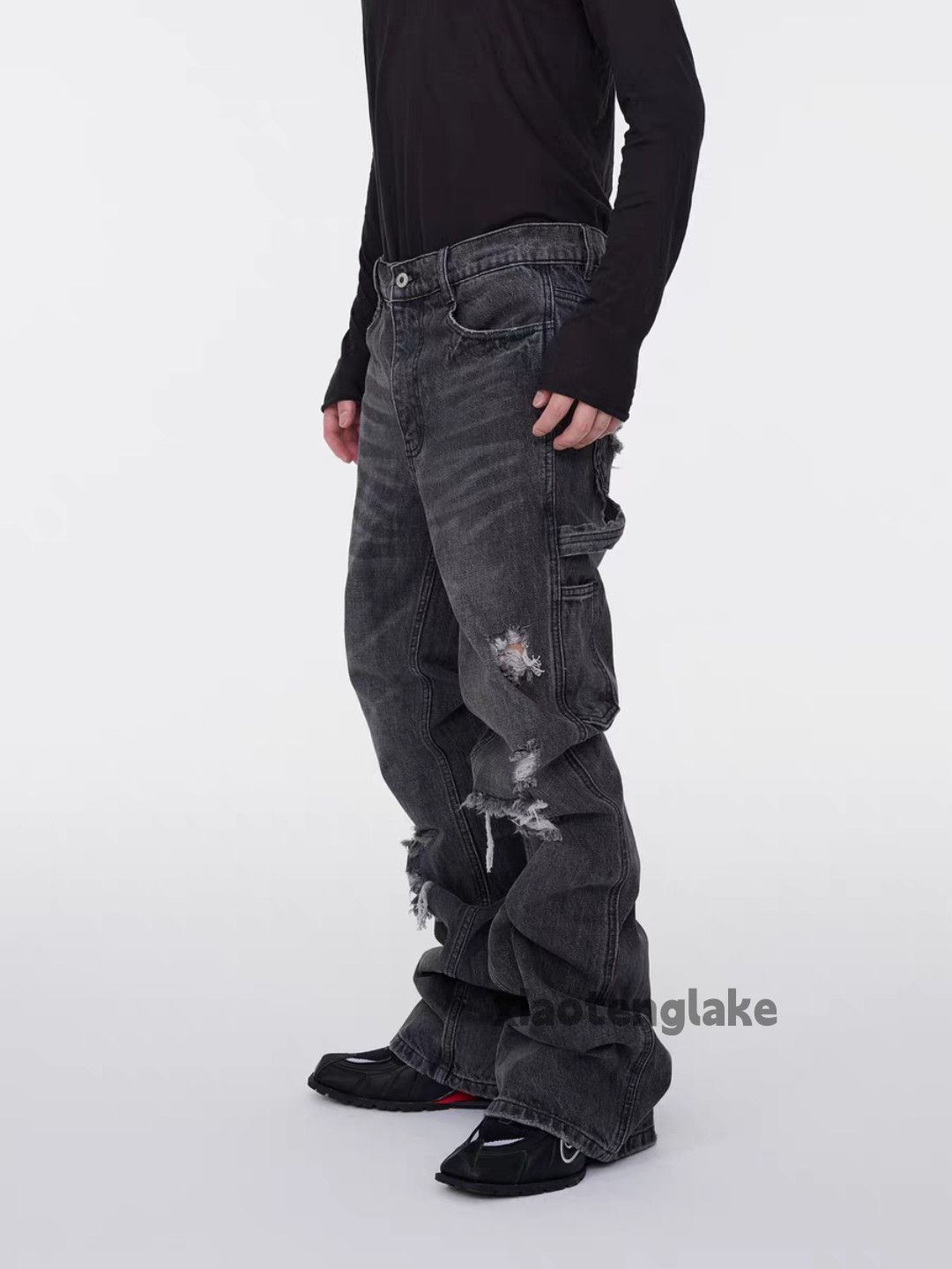 Japanese Brand ltx vintage distressed faded ripped damaged jeans Size US 32 / EU 48 - 4 Thumbnail