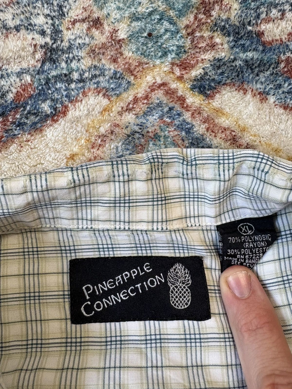 Vintage Vintage Pineapple Collection Checkered Button-up Shirt Size US XL / EU 56 / 4 - 3 Thumbnail