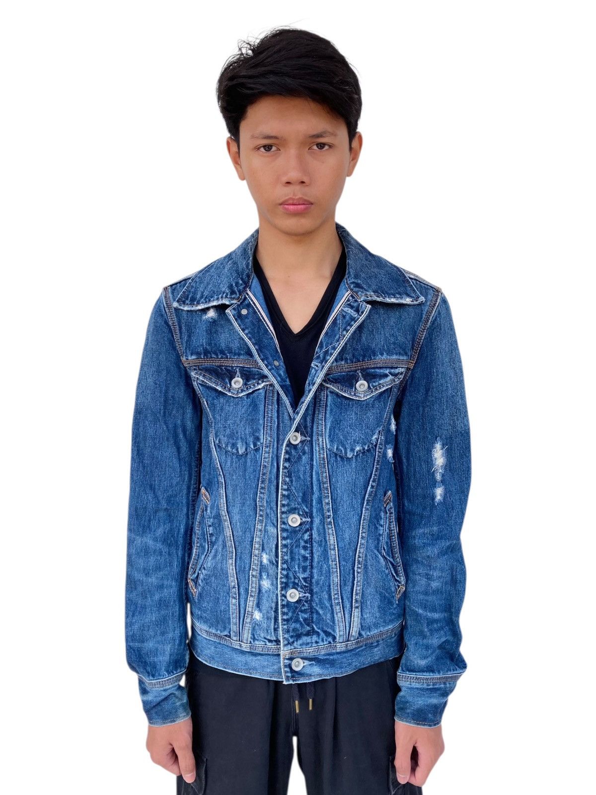 If Six Was Nine 2000s GOA - Crash Denim Jacket Size US M / EU 48-50 / 2 - 2 Thumbnail